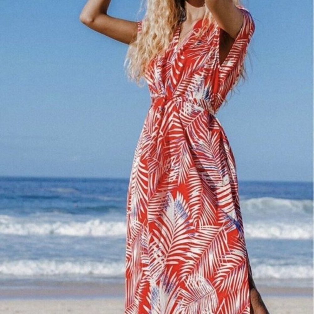 Emmy Leafy Wrap Dress - S